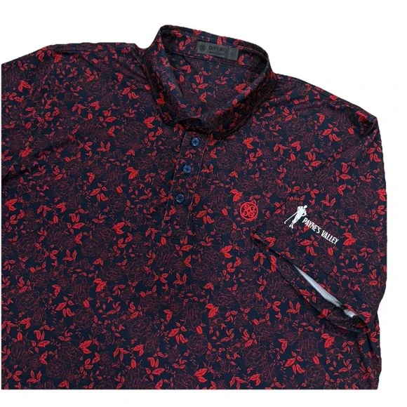 G/FORE Polo Shirt Floral Tech Golf Modern Stretch Performance Jersey Mens‎ XL - Picture 2 of 6